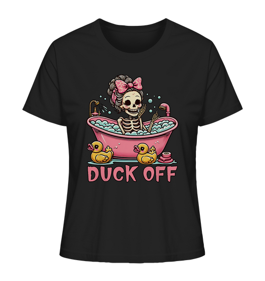 Duck Off - Girly Skeleton mit Ente in Badewanne - Ladies Organic Shirt