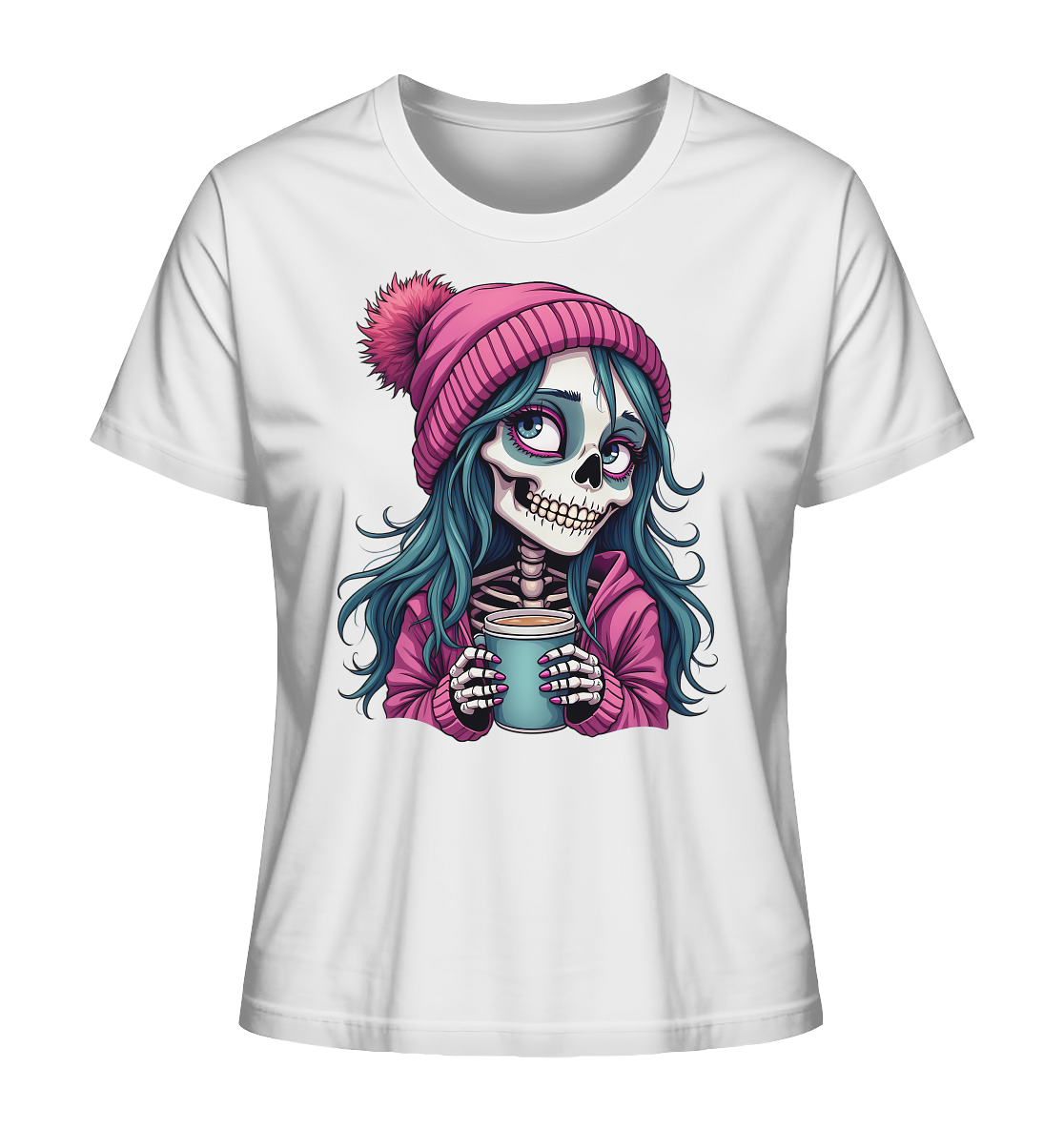 Coffee Skeleton Girl. Kaffee - Ladies Organic Shirt