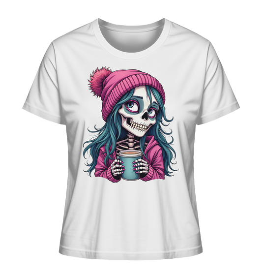 Coffee Skeleton Girl. Kaffee - Ladies Organic Shirt