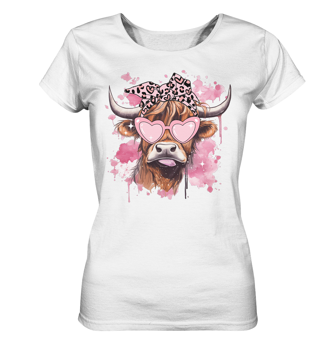 Pink Highland Valentin Kuh - Ladies Organic Shirt