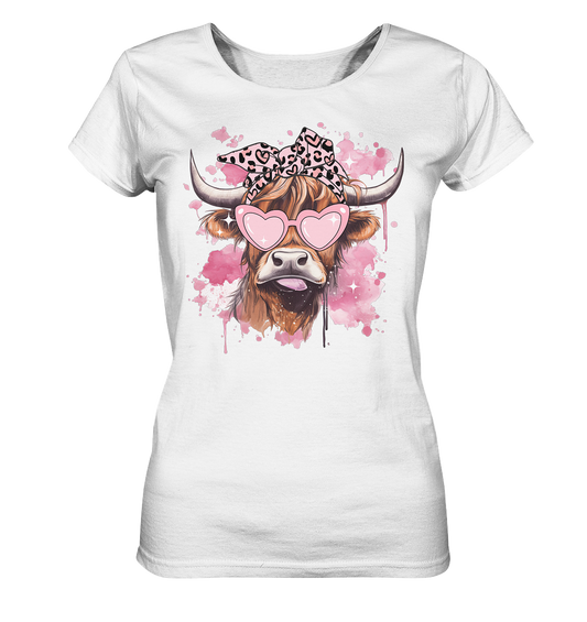 Pink Highland Valentin Kuh - Ladies Organic Shirt