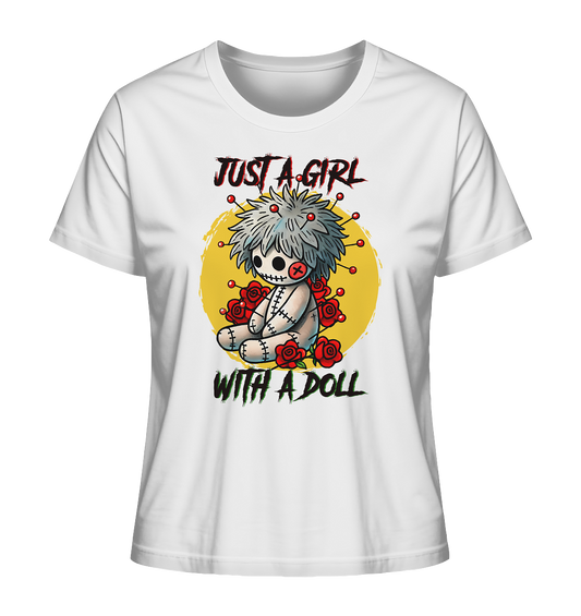 Just a Girl with a doll. Voodoo Puppe - Ladies Organic Shirt