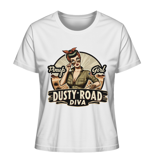 Dusty Road Diva Pin-Up Girl American Retro & Vintage Style - Ladies Organic Shirt