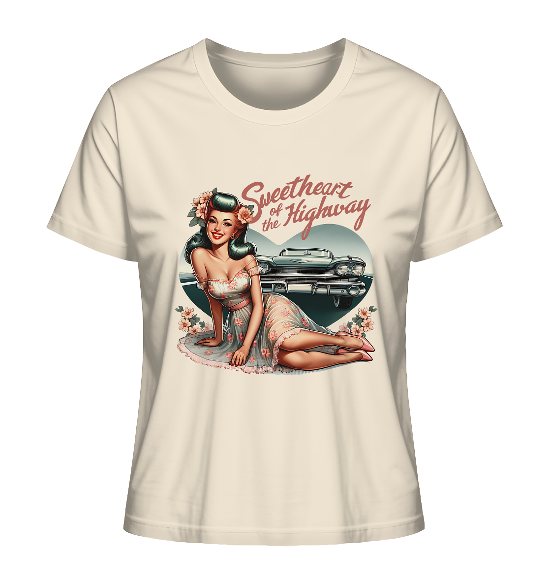 Sweetheart of the Highway Pin-Up Girl Retro - Ladies Organic Shirt