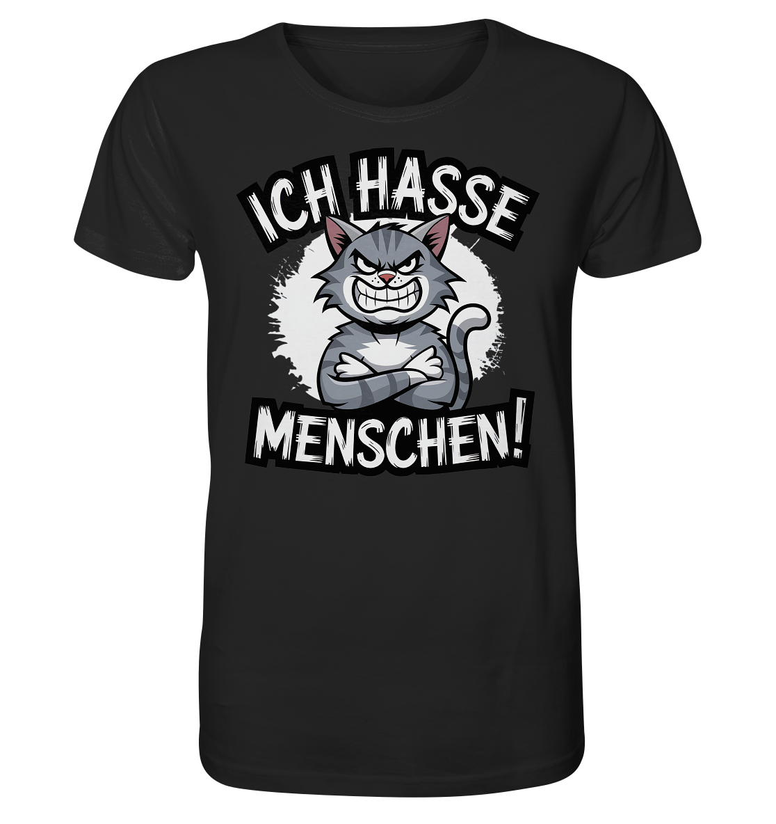 Ich hasse Menschen. Grimmige Katze. - Organic Shirt