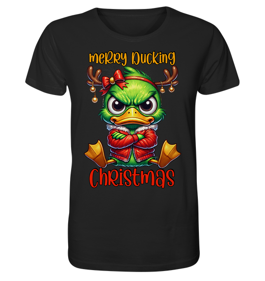 Merry Ducking Christmas. Grimmiges Weihnachts-Entchen. - Organic Shirt