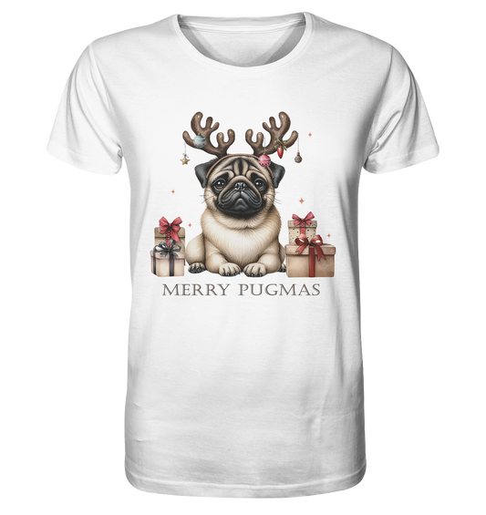 Merry Pugmess. Mops zu Weihnachten. - Organic Shirt