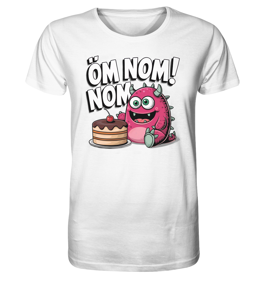 Öm Nom Nom. Süßes Kuchen-Monster - Organic Shirt