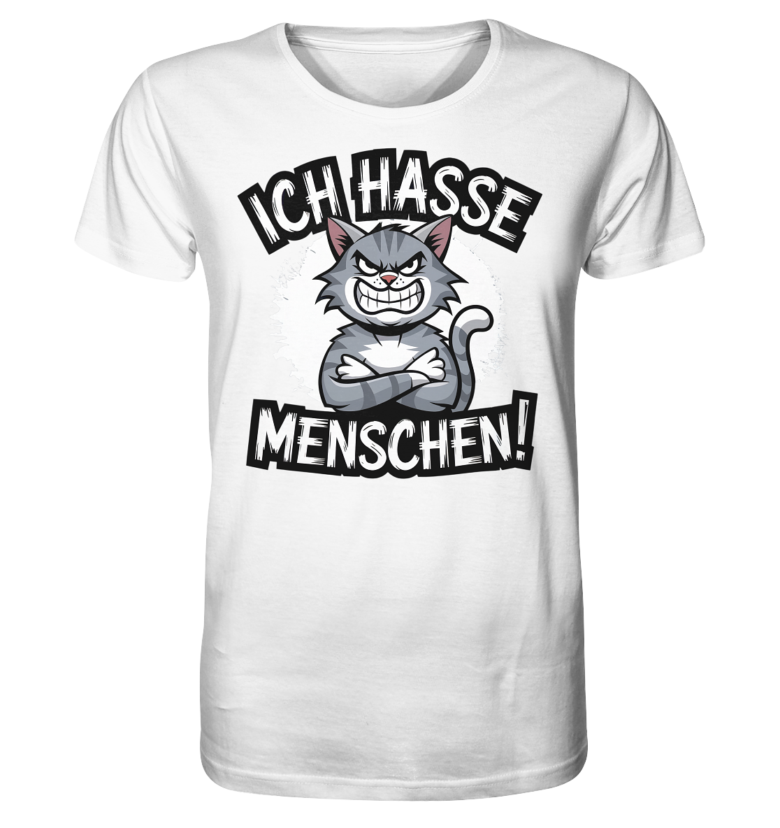 Ich hasse Menschen. Grimmige Katze. - Organic Shirt