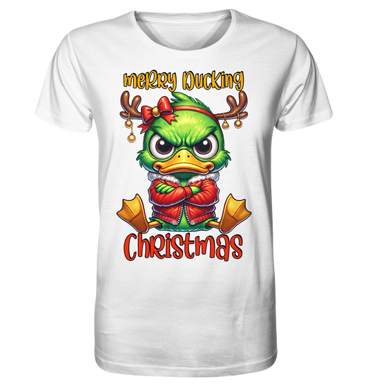 Merry Ducking Christmas. Grimmiges Weihnachts-Entchen. - Organic Shirt