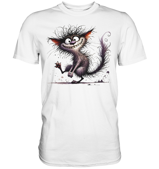 Quirky Cat. Verrückte Grinse-Katze - Premium Shirt