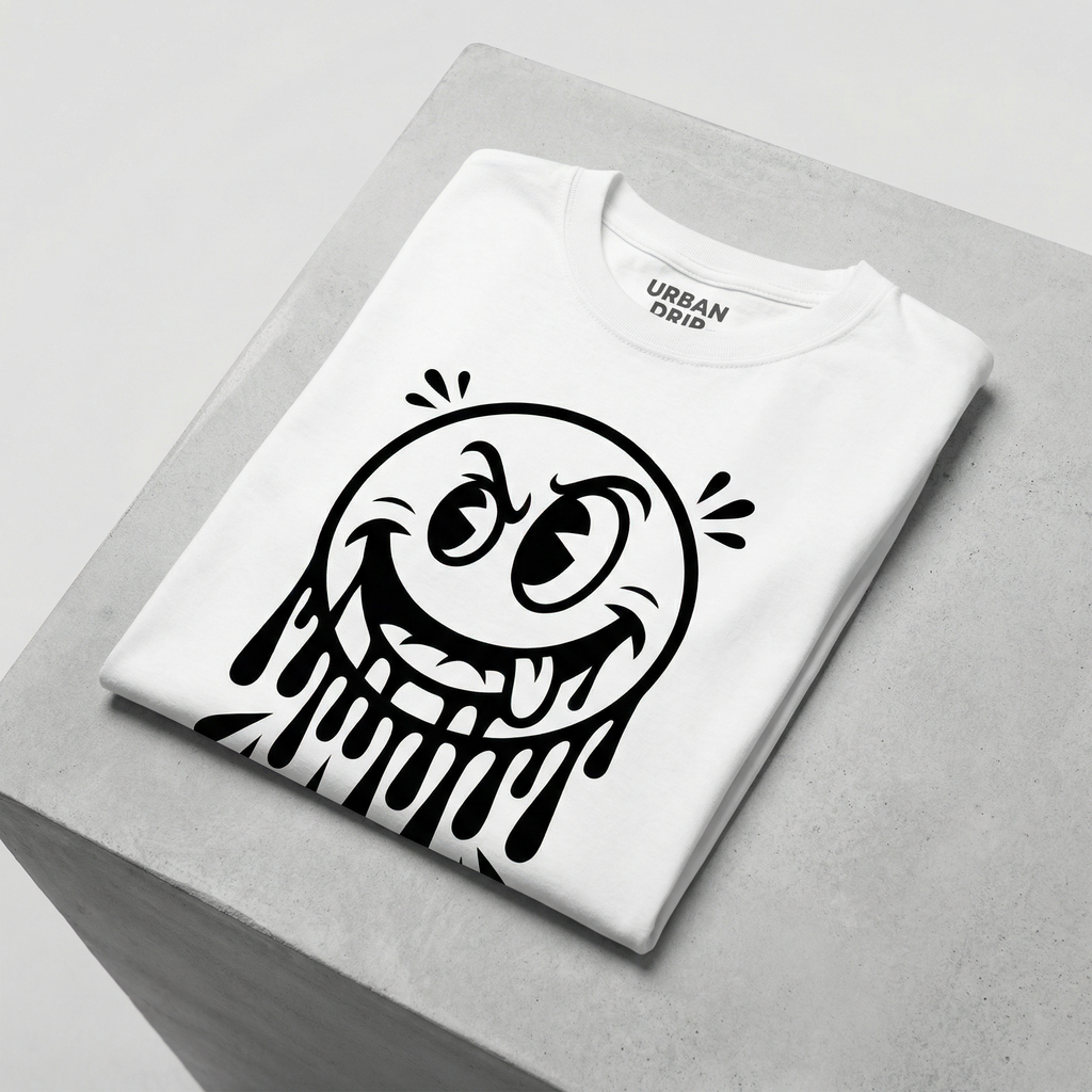 Smile – Frech grinsender Smiley für schlechte Tage, gute Laune & freche Typen – T-Shirt