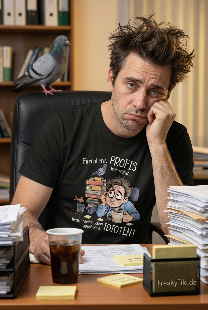Einmal mit Profis war früher – Heute reicht schon ohne Idioten – Schwarzer Sarkasmus fürs Büro – Premium T-Shirt