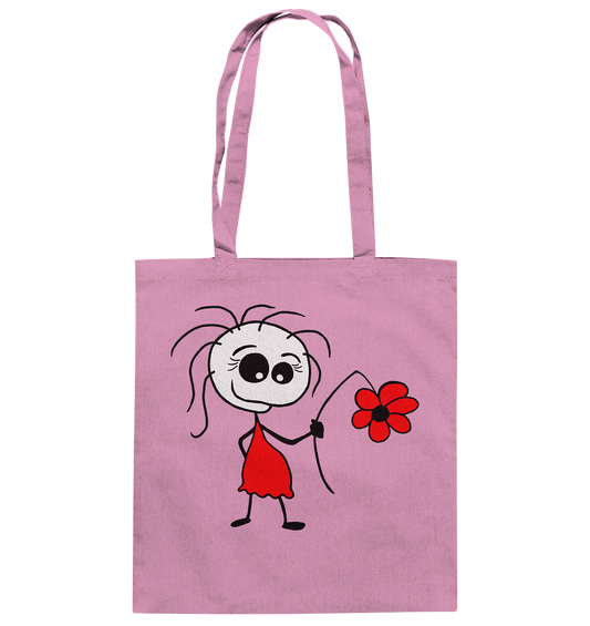 Mädchen mit Blume - Baumwolltasche