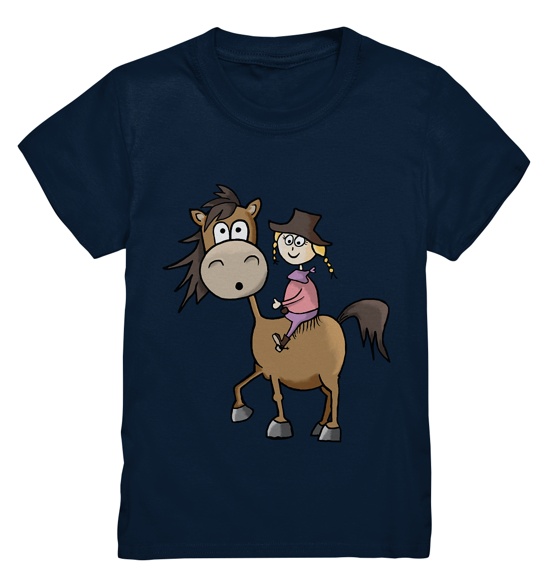 Mädchen mit Cowboyhut und Chaps auf Westernpferd - Kids Premium Shirt