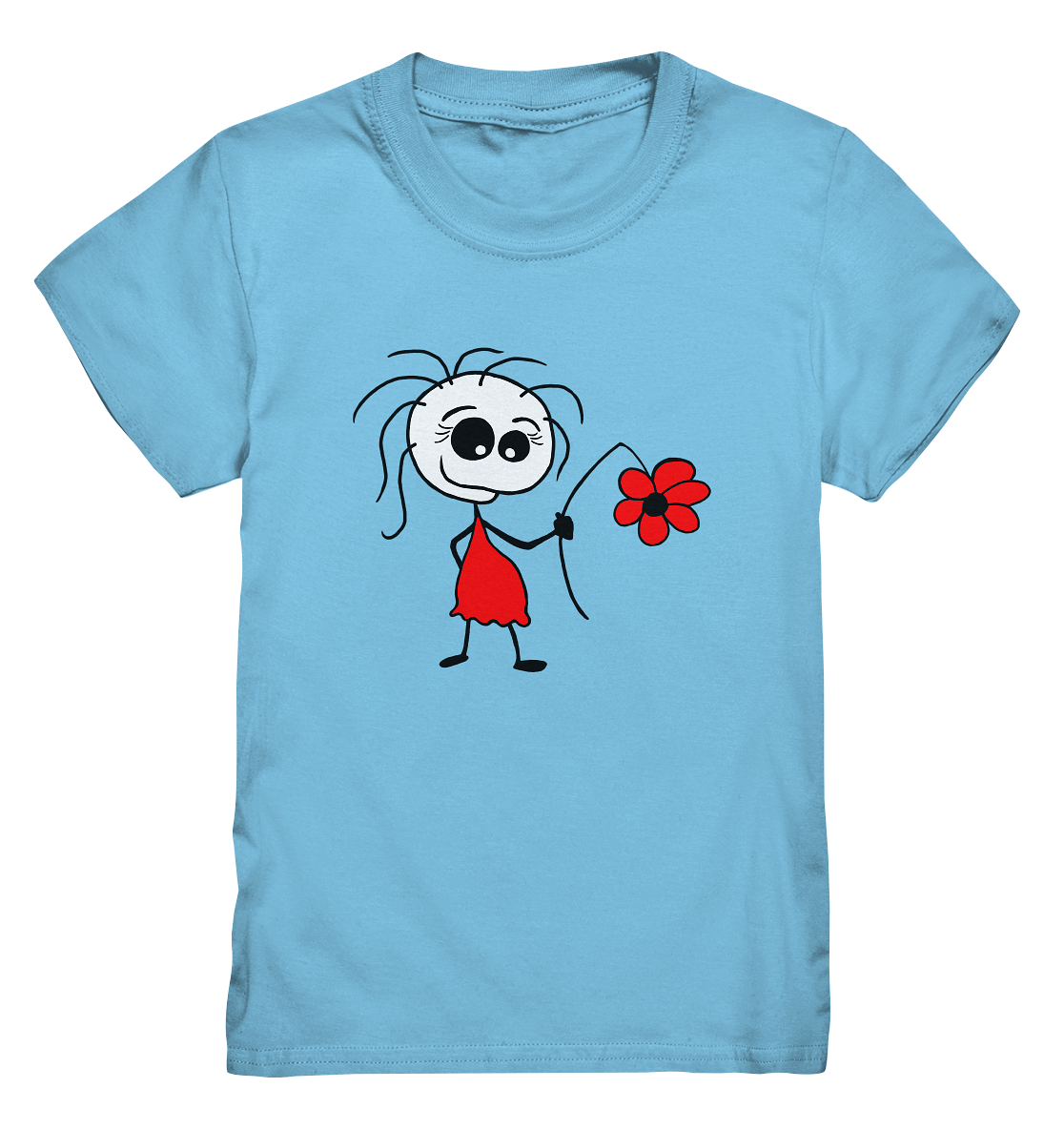 Mädchen mit Blume. süß niedlich - Kids Premium Shirt