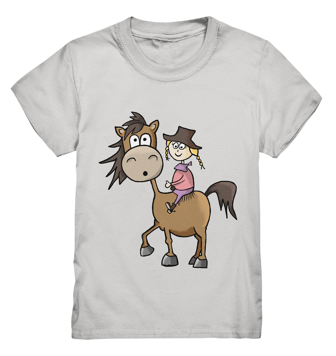 Mädchen mit Cowboyhut und Chaps auf Westernpferd - Kids Premium Shirt