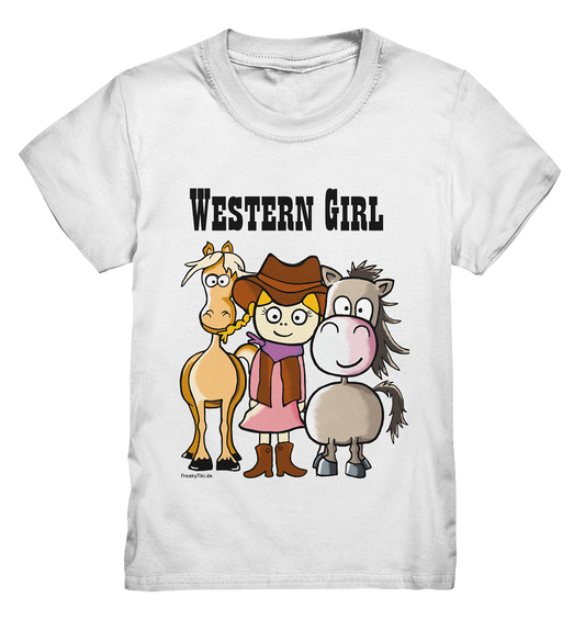 Western Girl mit zwei Pferden - Kids Premium Shirt