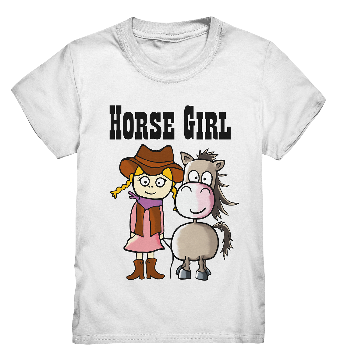 Horse Girl. Western Mädchen mit Quarter Horse - Kids Premium Shirt