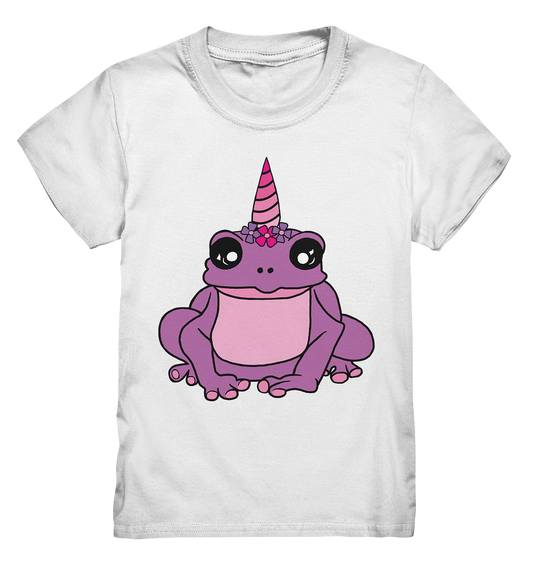 Lila Frosch mit Einhorn. Froggycorn - Kids Premium Shirt