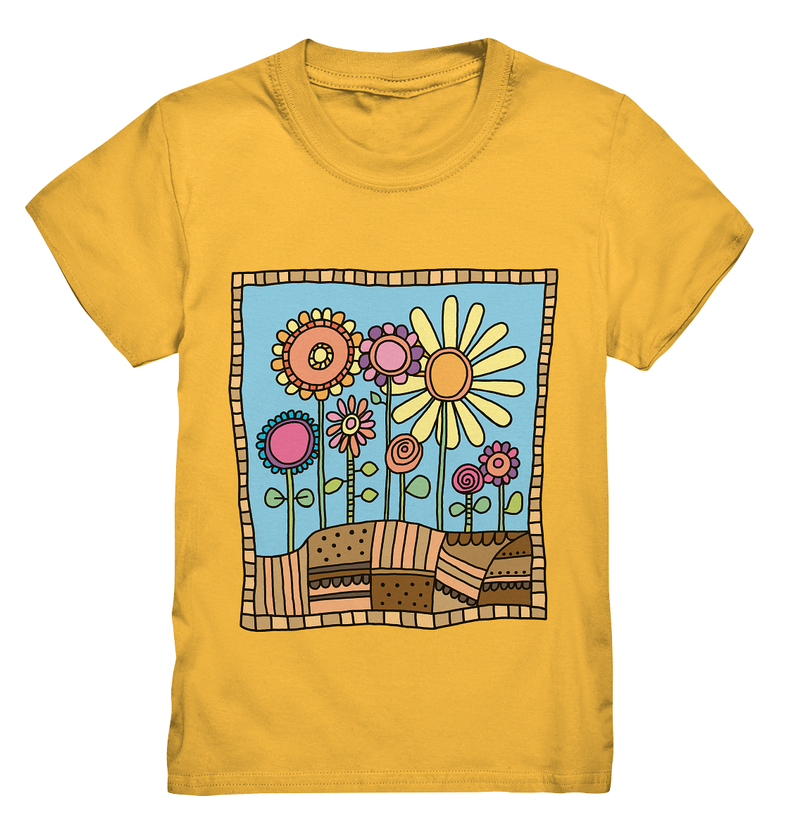 Blumenbeet mit Sommerblumen. Garten Gärtner - Kids Premium Shirt