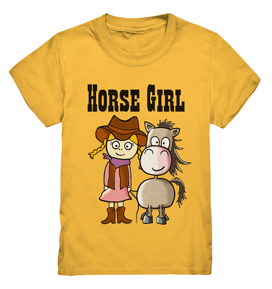 Horse Girl. Western Mädchen mit Quarter Horse - Kids Premium Shirt
