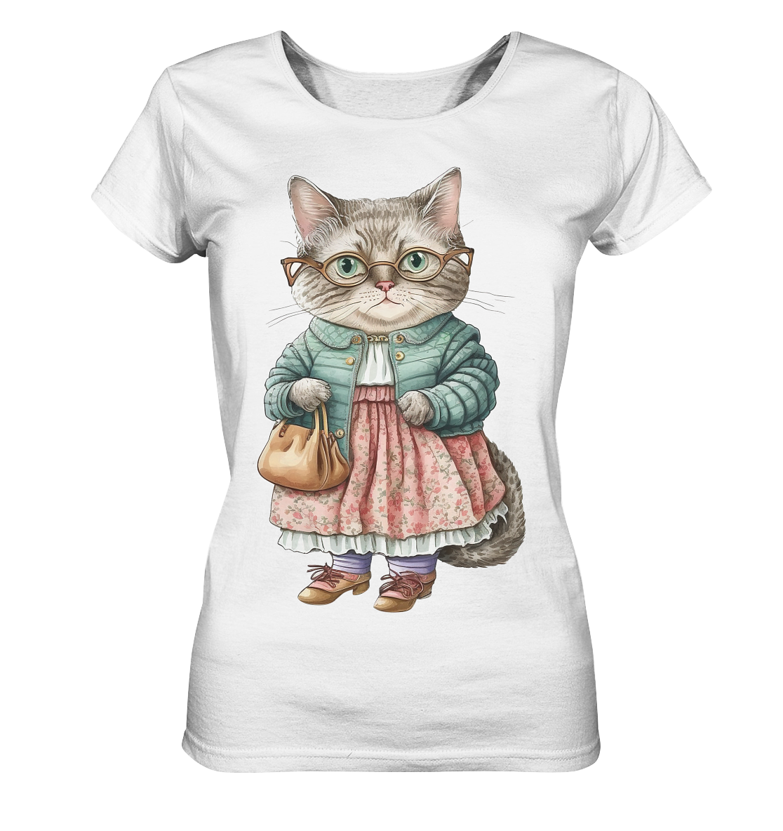 Vintage Cat Grandma - Ladies Organic Shirt
