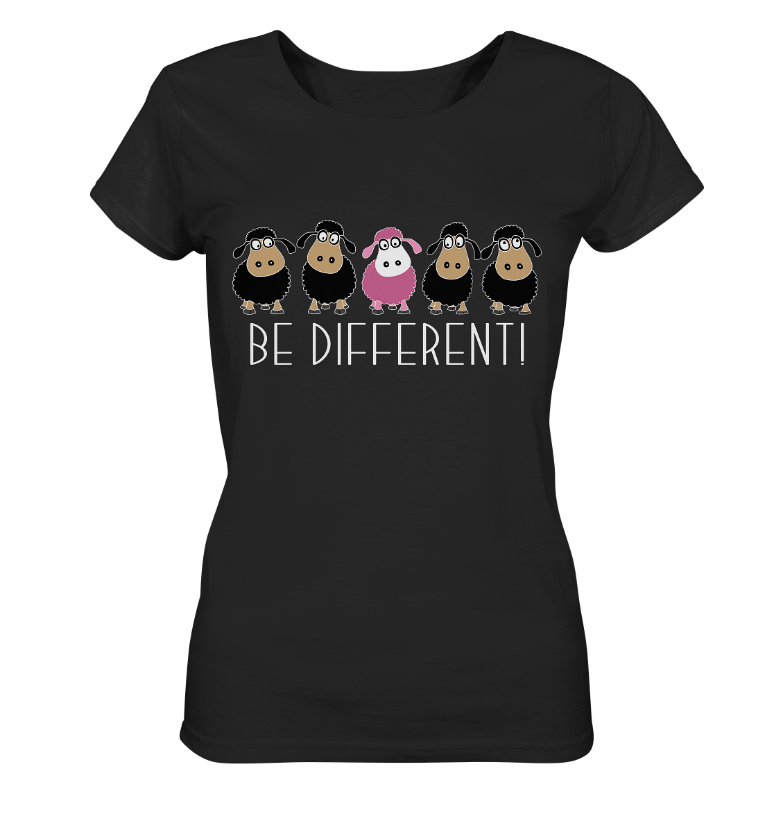 Be different! Pinkes Schaf - Ladies Organic Shirt