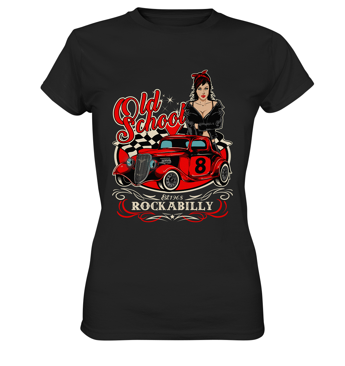 Old School. Rockabilly Garage Vintage Retro - Ladies Premium Shirt