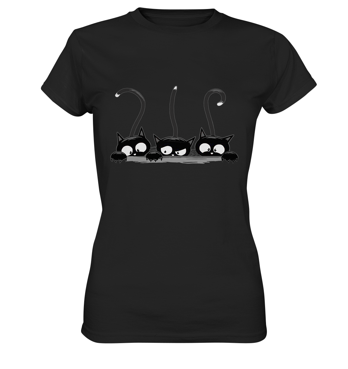 Drei süße schwarze Katzen - Ladies Premium Shirt