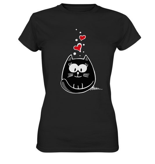 Dicke schwarze Katze Kater - Ladies Premium Shirt