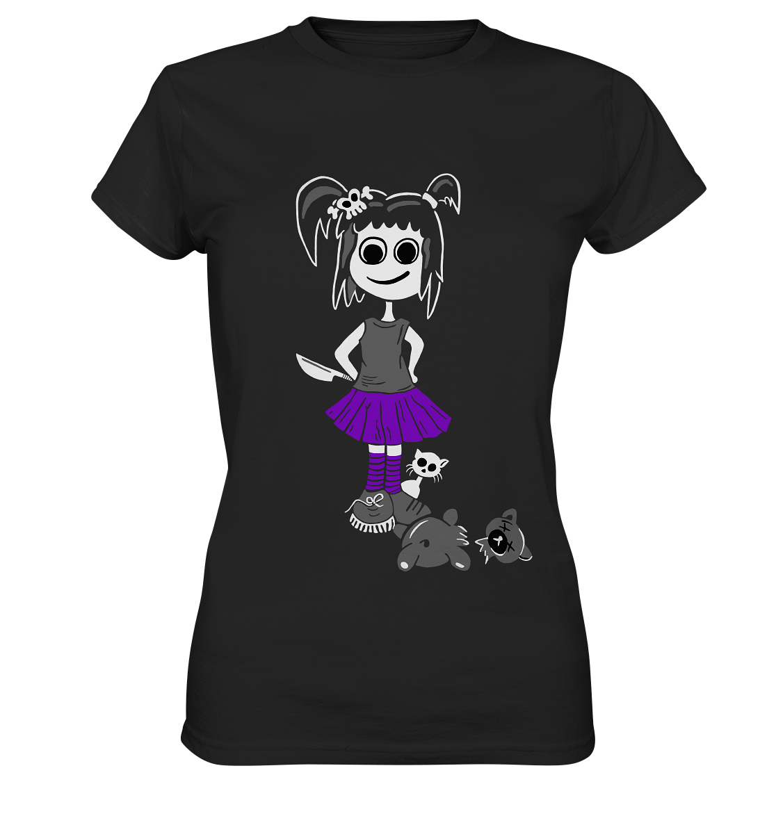 Cute but psycho. Gothic Girl - Ladies Premium Shirt