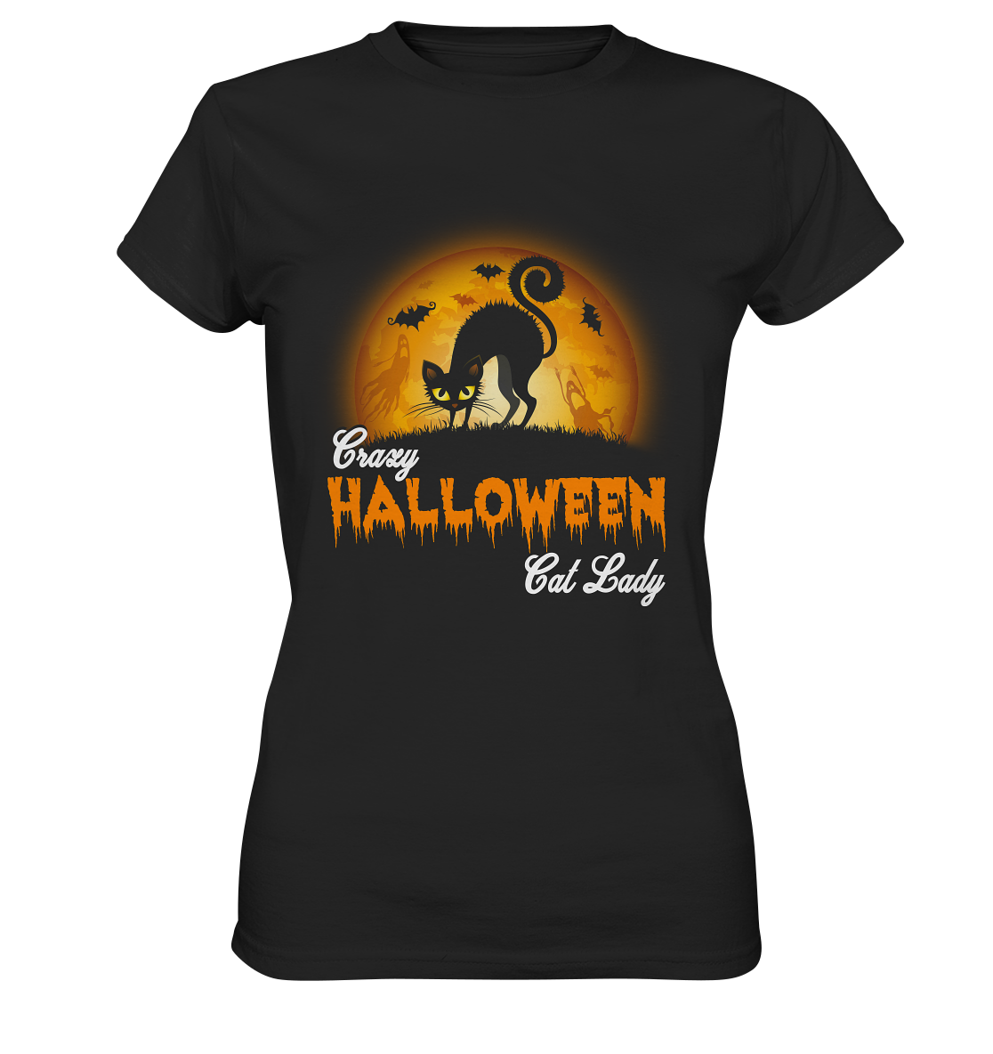 Crazy Halloween Cat Lady. Katzen  - Ladies Premium Shirt