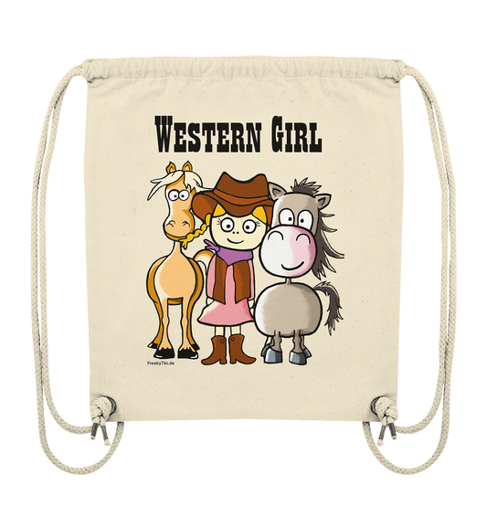 Western Girl mit zwei Pferden - Turnbeutel Gym-Bag