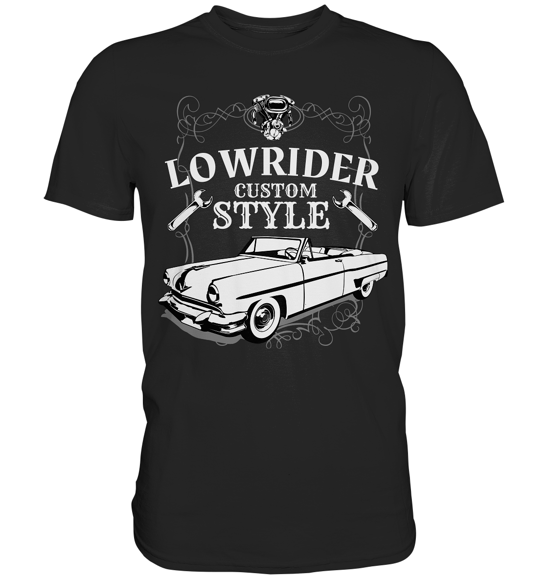 Lowrider Costum Style. Retro Vintage - Premium Shirt