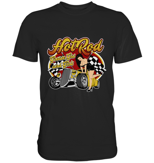 Hotrod Grease Girl and Gas Rockabilly - Premium Shirt