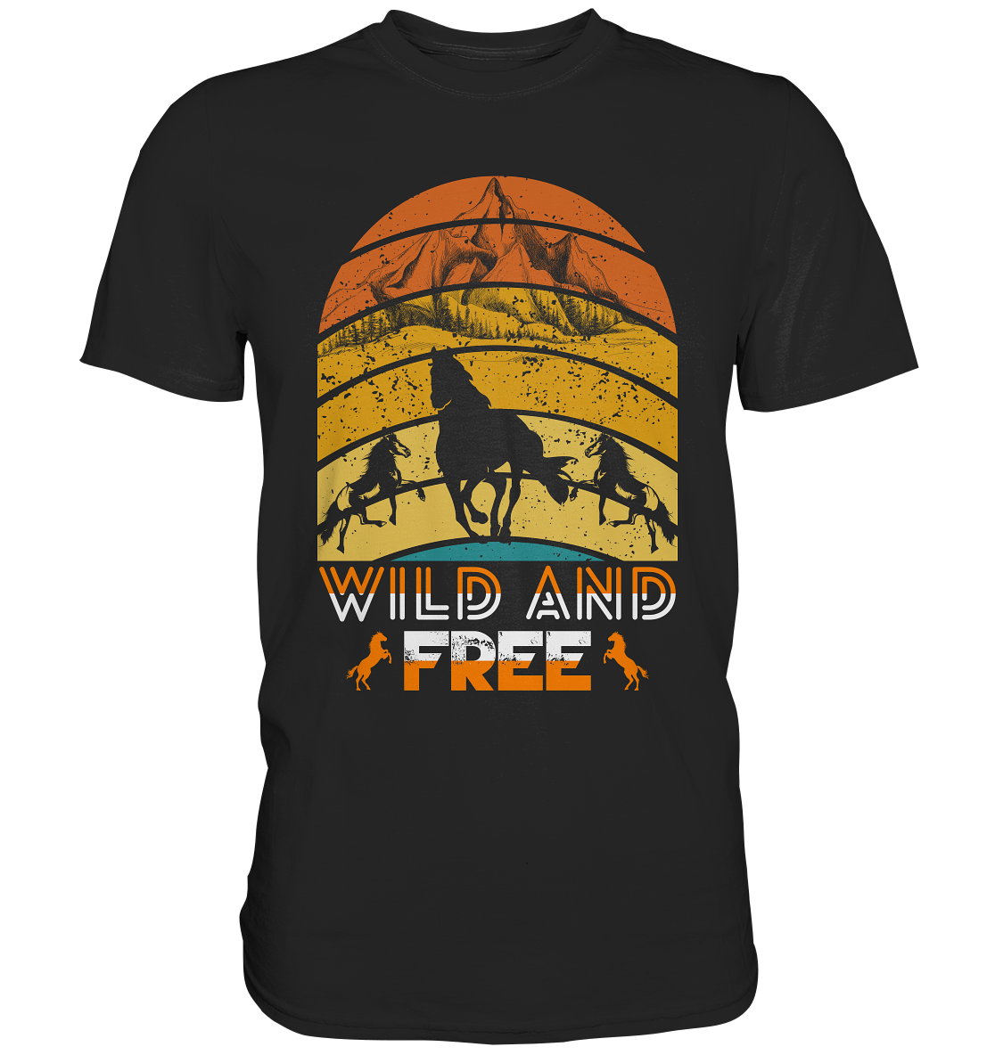 Wild & Free Mustang. Pferde - Premium Shirt