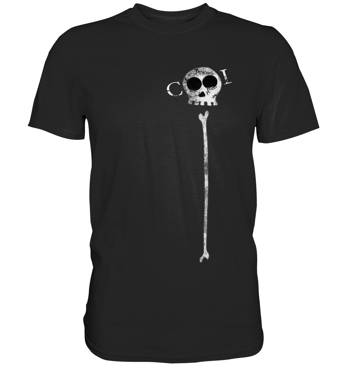 Cool Skull mit Knochen - Unisex Premium Shirt