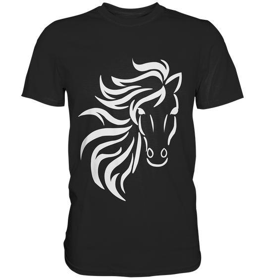 Wild Horse. Wildes Pferd. schwarz-weiß - Unisex Premium Shirt