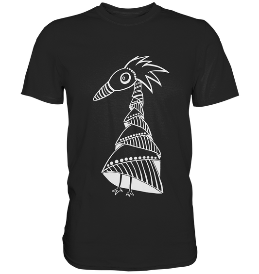 Vogel. Papagei abstrakt schwarz-weiß - Unisex Premium Shirt