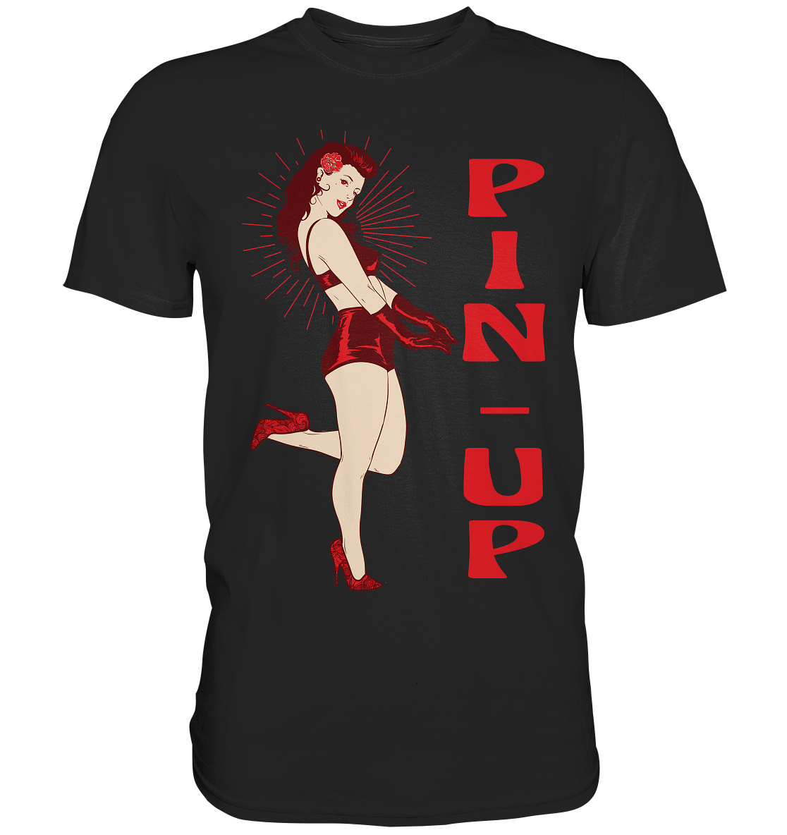 Pin-Up Fifties Rockybilly Pinup Girl. Retro - Unisex Premium Shirt