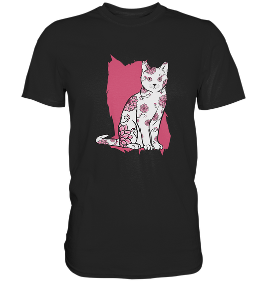 Flower Cat. Katze mit Blumen - Unisex Premium Shirt