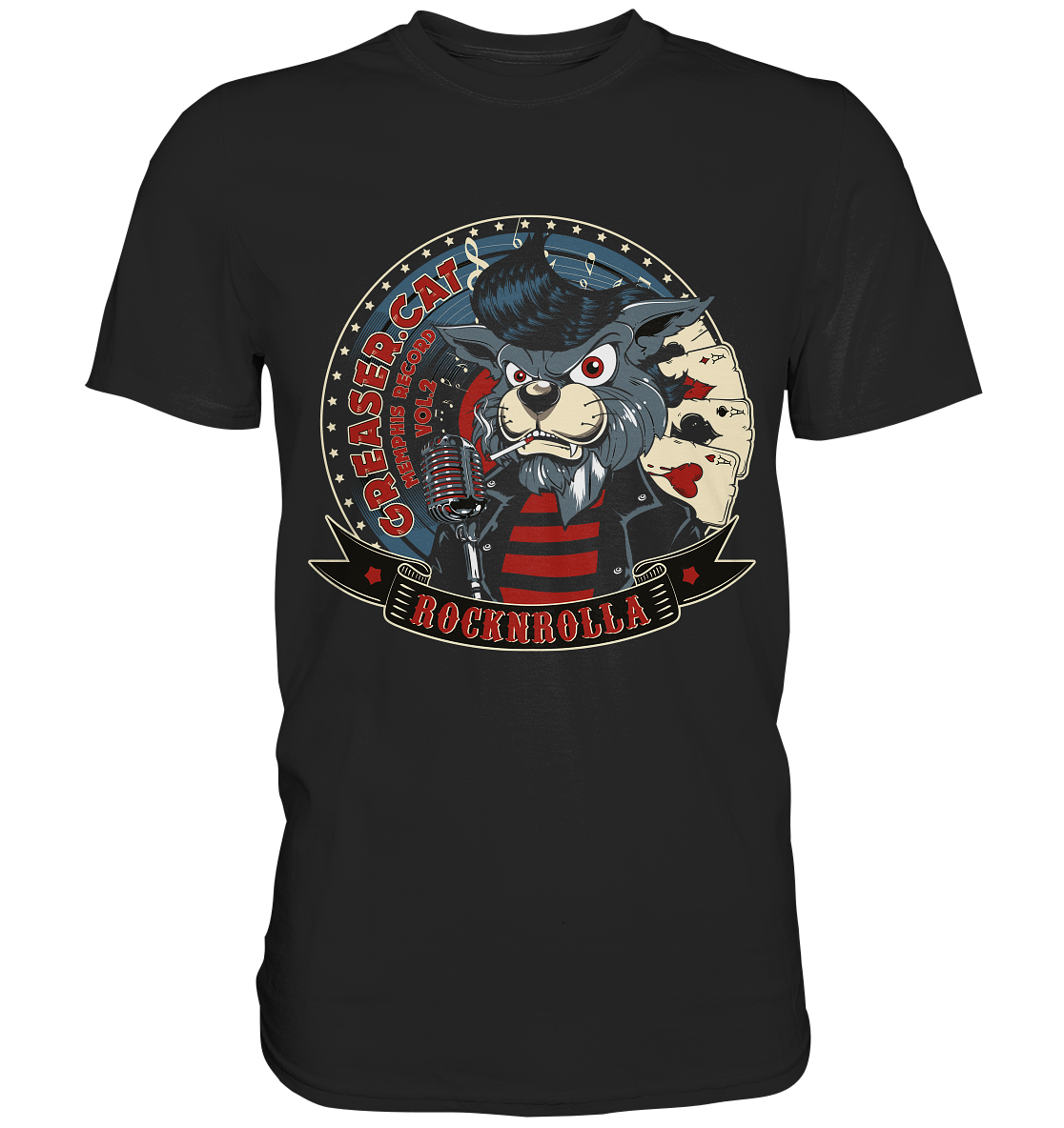 Greaser Cat Rocknrolla - Premium Shirt