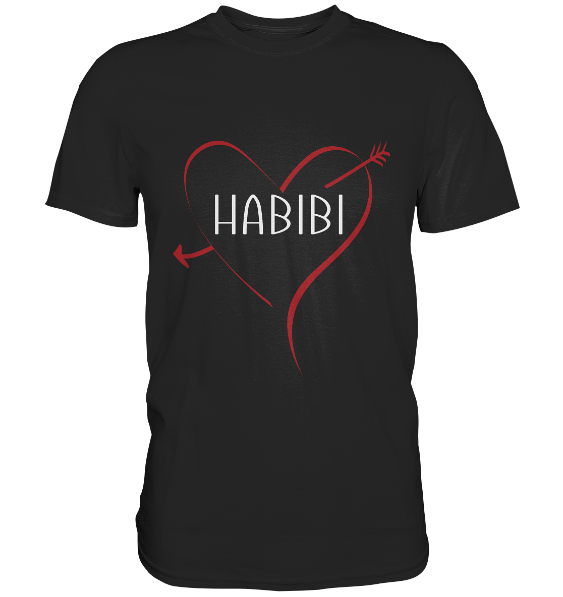 Arabisch: Habibi Schatz Liebling... mit Herz - Unisex Premium Shirt