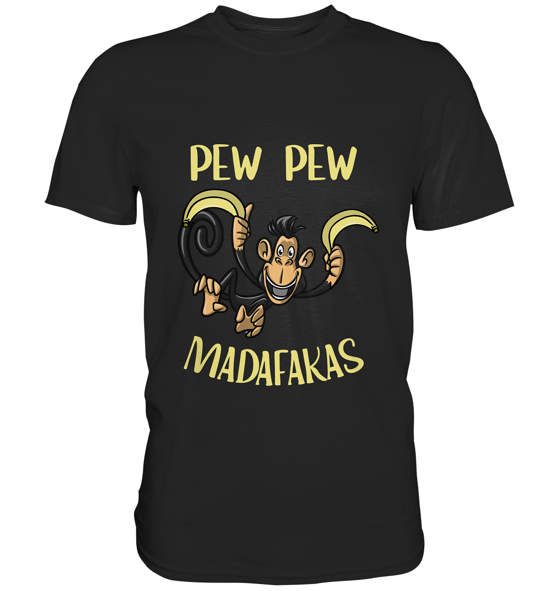 Pew Pew Madafakas. Terror-Affe mit Bananen - Premium Shirt