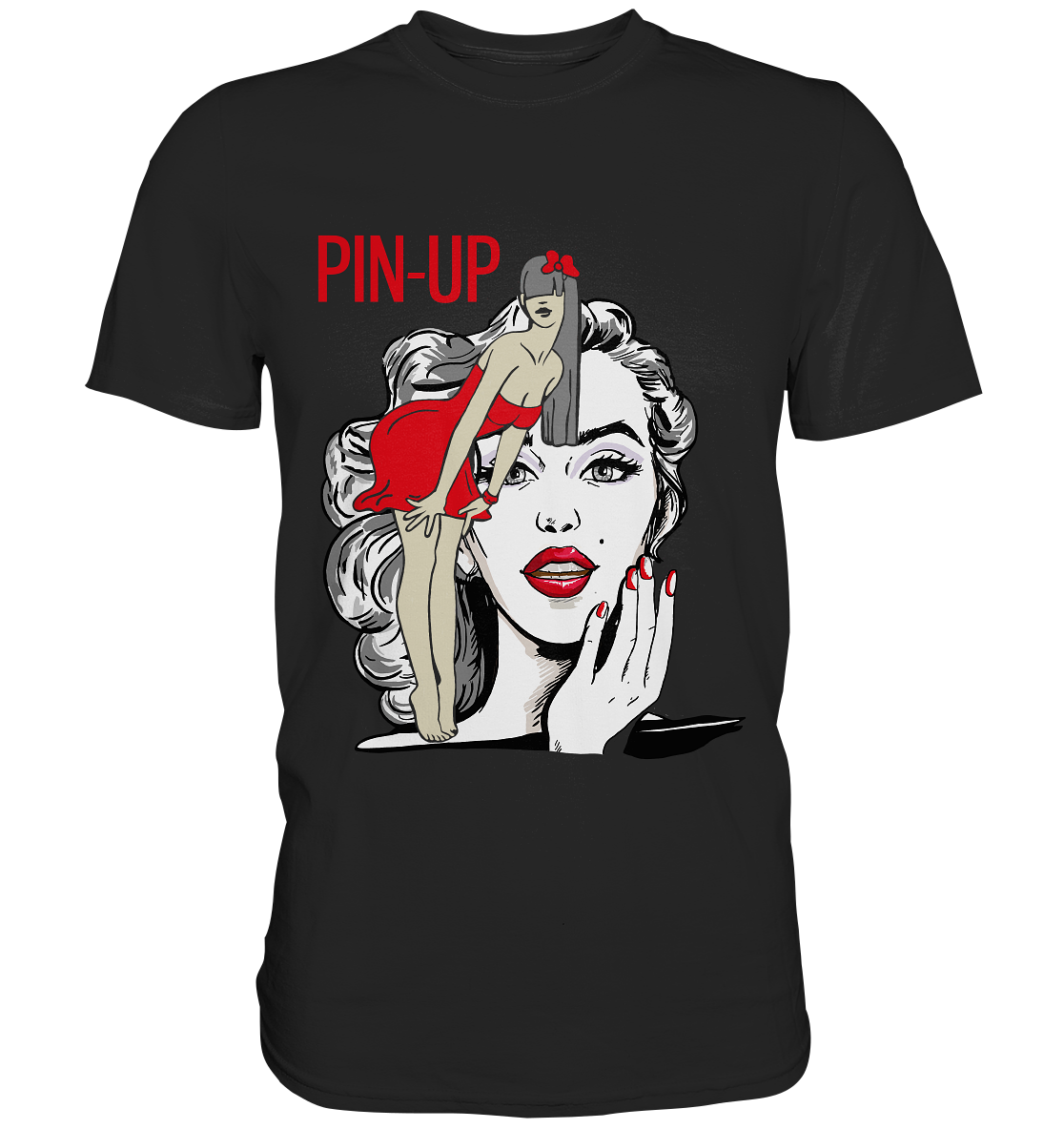 Pin-Up Girl. Fifties Retro Rockabilly - Premium Shirt