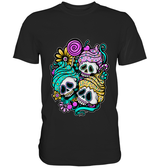 Dias de Los Muertos. Cupckae Skulls - Unisex Premium Shirt