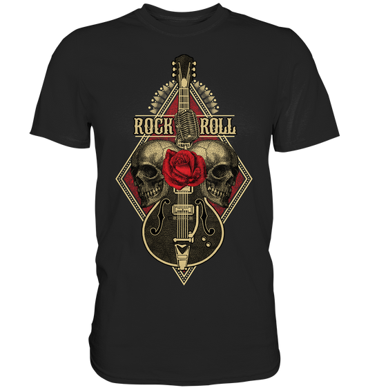 Rock ´n Roll Guitar & Skulls - Premium Shirt