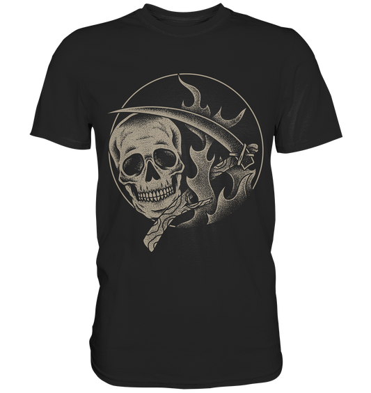 Death will come. Skull & Flames - Premium Shirt