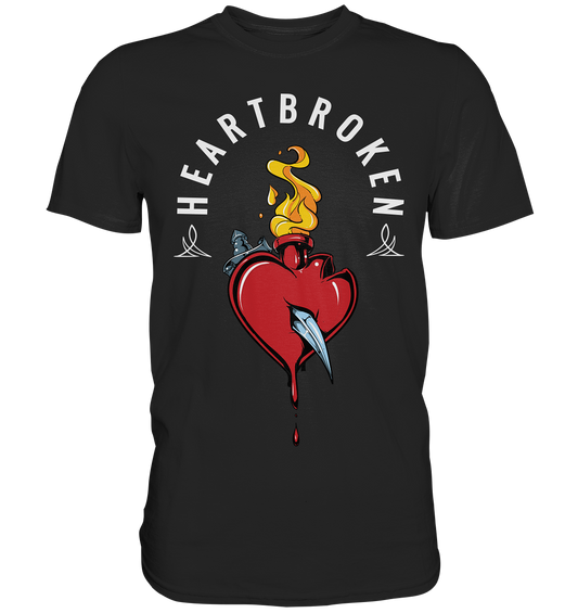 Heratbroken. Blutendes Herz. Tattoo Style - Premium Shirt